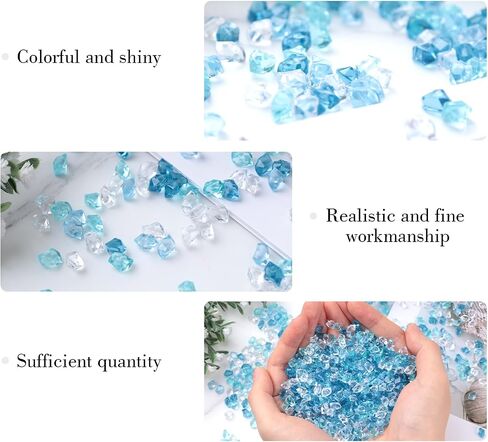 DomeStar 5000PCS Fake Ice Rocks, Mini Fake Clear and Blue Acrylic Crushed Ice Rocks for DIY Craft Wedding Vase Fillers in Saudi Arabia