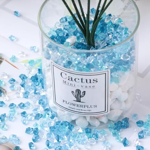 DomeStar 5000PCS Fake Ice Rocks, Mini Fake Clear and Blue Acrylic Crushed Ice Rocks for DIY Craft Wedding Vase Fillers in Saudi Arabia