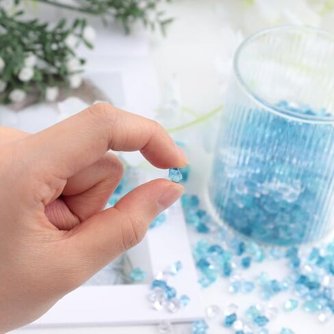 DomeStar 5000PCS Fake Ice Rocks, Mini Fake Clear and Blue Acrylic Crushed Ice Rocks for DIY Craft Wedding Vase Fillers in Saudi Arabia