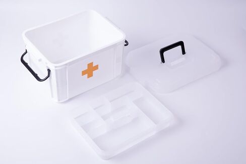 White Small Empty Medical Box for Home Emergency Supplies, Travel, Car, and Dorms – Compact First Aid Box with Handle, Detachable Tray and Locking Lid – Medical Organizer and First Aid Kit Storage in Kuwait