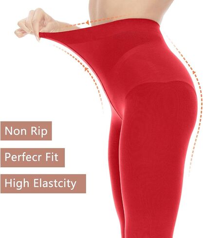 Opaque Black Tights for Women, 80D Solid Color Soft Tights, Control Top Microfiber Pantyhose for women in Saudi Arabia