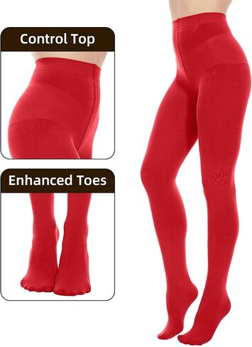 Opaque Black Tights for Women, 80D Solid Color Soft Tights, Control Top Microfiber Pantyhose for women in Saudi Arabia