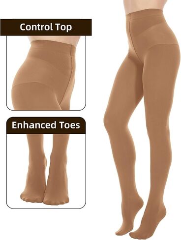 Opaque Black Tights for Women, 80D Solid Color Soft Tights, Control Top Microfiber Pantyhose for women in Saudi Arabia