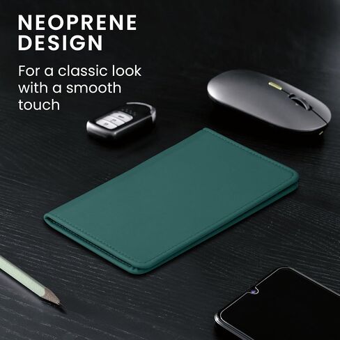 kwmobile Registration and Insurance Holder - Car Document Holder for Vehicle Documents and Cards - Neoprene - Black in Saudi Arabia