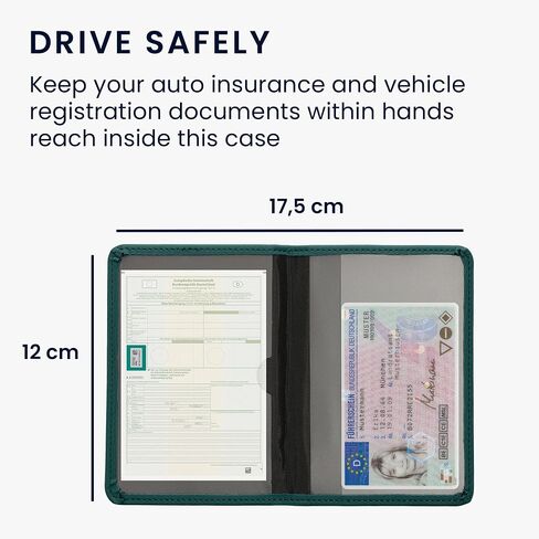 kwmobile Registration and Insurance Holder - Car Document Holder for Vehicle Documents and Cards - Neoprene - Black in Saudi Arabia