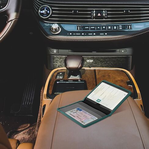 kwmobile Registration and Insurance Holder - Car Document Holder for Vehicle Documents and Cards - Neoprene - Black in Saudi Arabia