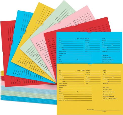 120 Pcs Vehicle Dealer Jackets for Car Sales Colored Printed Deal Envelopes Dealership Supplies File Jackets Automotive Folders for Car Dealerships, 9 x 12 Inch,32lb(Baby Blue) in Saudi Arabia