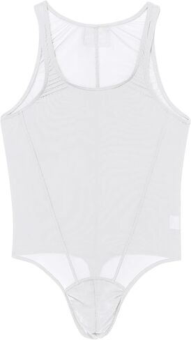 FYMNSI Men's Sheer Mesh Bodysuit Leotard See Through Thong Underwear Wrestling Singlet Fitness Undershirt One Piece Romper in Saudi Arabia