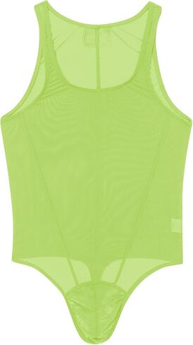 FYMNSI Men's Sheer Mesh Bodysuit Leotard See Through Thong Underwear Wrestling Singlet Fitness Undershirt One Piece Romper in Saudi Arabia