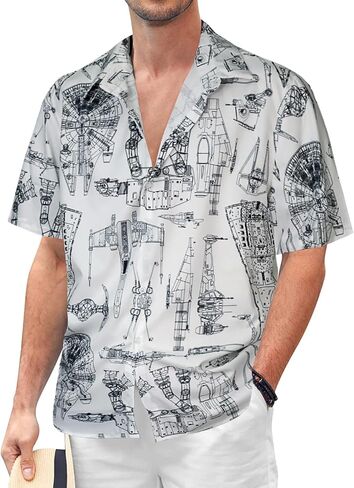 Hawaiian Shirt for Men Short Sleeve Summer Casual Button Down Vacation Tropical Shirts in Saudi Arabia