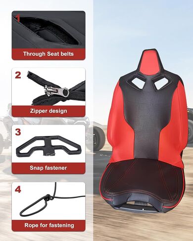 أغطية مقاعد NIXFACE PRO R/PRO R 4 تناسب Polaris RZR PRO R، PRO R 4، معيار جلد طارد للماء in Kuwait