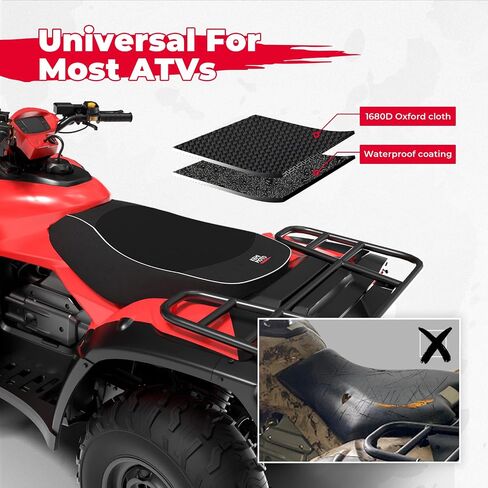 KEMIMOTO ATV Seat Cover 1680D Oxford Cloth, 4 Wheeler Seat Cover Compatible with Polaris Sportsman Fourtrax Can-Am Kawasaki Arctic Cat CFMOTO in Saudi Arabia