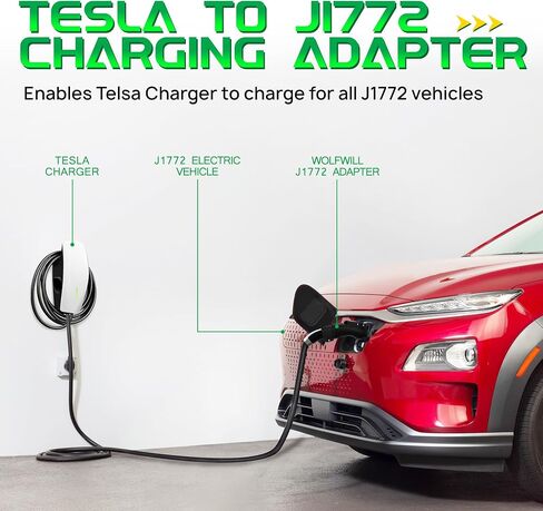 CCS Charger Adapter Compatible with Tesla Model 3,Y, S and X - for Tesla Owners Only - 250KW DC Fast Charging Applicable to All CCS1 Chargers in Kuwait