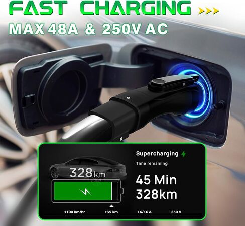CCS Charger Adapter Compatible with Tesla Model 3,Y, S and X - for Tesla Owners Only - 250KW DC Fast Charging Applicable to All CCS1 Chargers in Kuwait