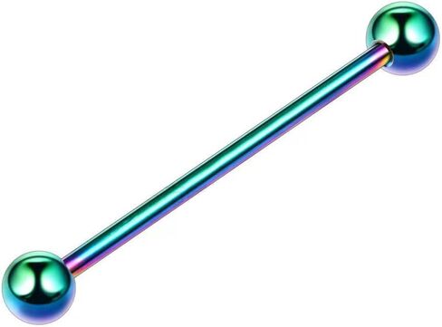 14G Stainless Steel Industrial Barbell Earrings for Women Men 38mm Solid Color Cartilage Conch Helix Industrial Bar Body Piercing Jewelry in Saudi Arabia