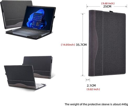 غطاء كمبيوتر محمول لجهاز Dell inspiron7640 7635 16 بوصة (5620 5625 5630 7610 7620 7630) 2 في 1، حافظة شاملة مقاس 16 بوصة من جلد البولي يوريثان غطاء جيب داخلي (رمادي داكن) in Kuwait