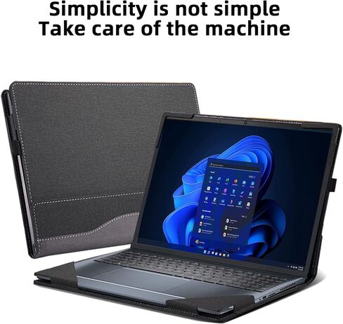 غطاء كمبيوتر محمول لجهاز Dell inspiron7640 7635 16 بوصة (5620 5625 5630 7610 7620 7630) 2 في 1، حافظة شاملة مقاس 16 بوصة من جلد البولي يوريثان غطاء جيب داخلي (رمادي داكن) in Kuwait