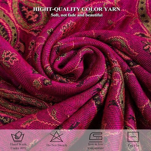 Pashmina Shawls Wraps Paisley for Women Soft Silky Reversible Rave Scarf Men in Saudi Arabia