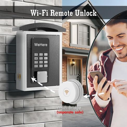 Key Lock Box with Drop Slot & Waterprood Lid, Porch Hide a Key Box Wall Mount, Smart Key LockBox for House Outside, Realtors, Apartment, Store, Multiple Unlocking Ways in Saudi Arabia