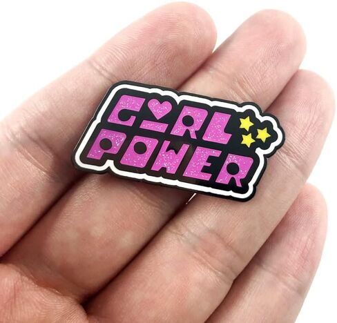 Girl Power Feminist enamel pin metal brooch badge,Creative letter schoolbag accessories decoration brooches badges for backpacks in Saudi Arabia