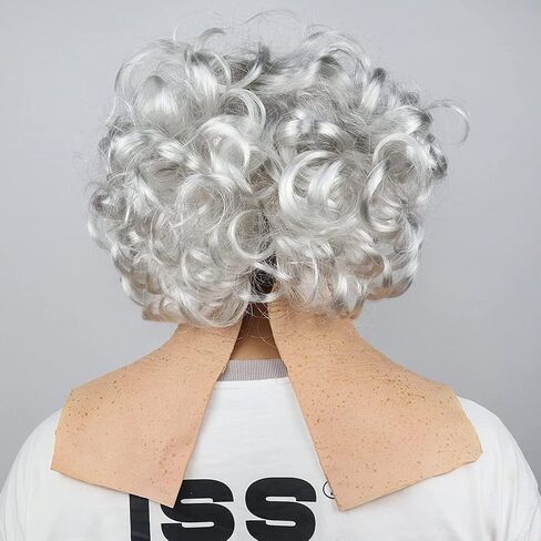 Demasko Halloween Realistic Old Man Wrinkle Full Head Mask Halloween Masquerade Party Props in Saudi Arabia