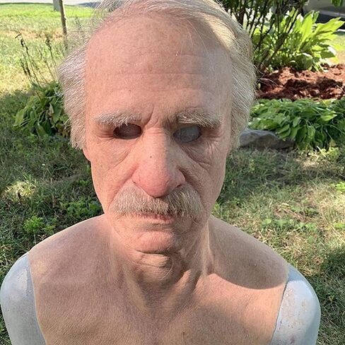 Demasko Halloween Realistic Old Man Wrinkle Full Head Mask Halloween Masquerade Party Props in Saudi Arabia
