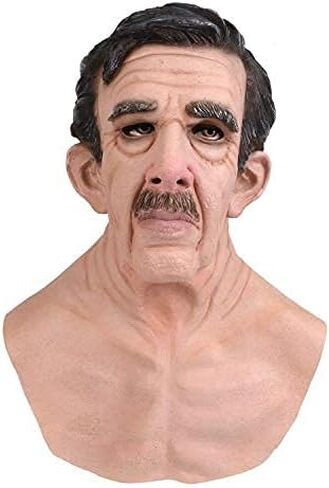 Demasko Halloween Realistic Old Man Wrinkle Full Head Mask Halloween Masquerade Party Props in Saudi Arabia