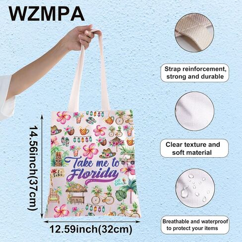 WZMPA ولاية فلوريدا حقيبة مستحضرات التجميل السفر فلوريدا الهدايا التذكارية خذني إلى فلوريدا زيبر الحقيبة حقيبة سفر فلوريدا عطلة البضائع (خذ فلوريدا) in Saudi Arabia