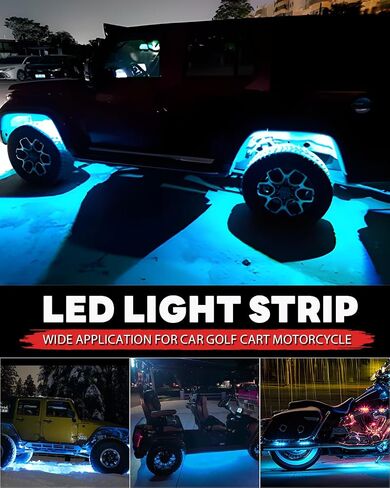 12V Led Light Strip 12.7" Waterproof Blue Led Light Strips for Car Golf Cart Motorcycles Truck Boat Led Strip Lights,Pack of 4 in Saudi Arabia