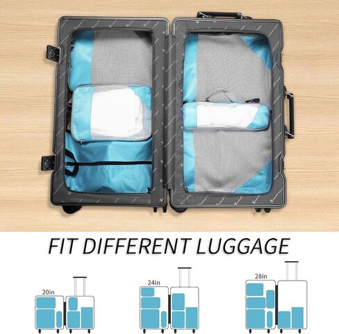 6 Set Compression Packing Cubes for Travel, Packing Cubes Organizers for Carry-on Luggage Suitcase Bags (grey) in Saudi Arabia