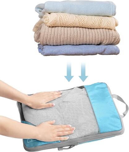 6 Set Compression Packing Cubes for Travel, Packing Cubes Organizers for Carry-on Luggage Suitcase Bags (grey) in Saudi Arabia
