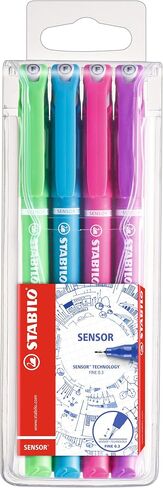 STABILO Fineliner with Cushioned F-Tip SENSOR F - Pack of 8, Assorted Colors, .3mm Fine Tip in Saudi Arabia