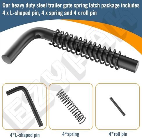 طقم إصلاح مزلاج زنبركي لبوابة المقطورة مكون من 4 قطع 819T للمقطورات المحمولة، يناسب طراز 5XI0LGW2K، 4X8NG، 5XI0LGW2K، 6X8GW13، 7X16HDLAND (قطر الدبوس 9/16 بوصة) in Kuwait