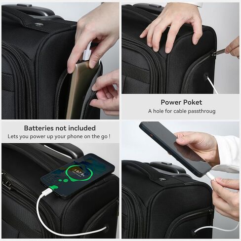 Underseat Carry on Luggage With Wheels Soft side Lightweight Business Travel Small Carry On Suitcases Bag with TSA lock for Airlines,Men and Women, Pilots and Crew,Jet Black in Saudi Arabia