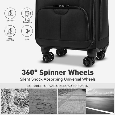 Underseat Carry on Luggage With Wheels Soft side Lightweight Business Travel Small Carry On Suitcases Bag with TSA lock for Airlines,Men and Women, Pilots and Crew,Jet Black in Saudi Arabia