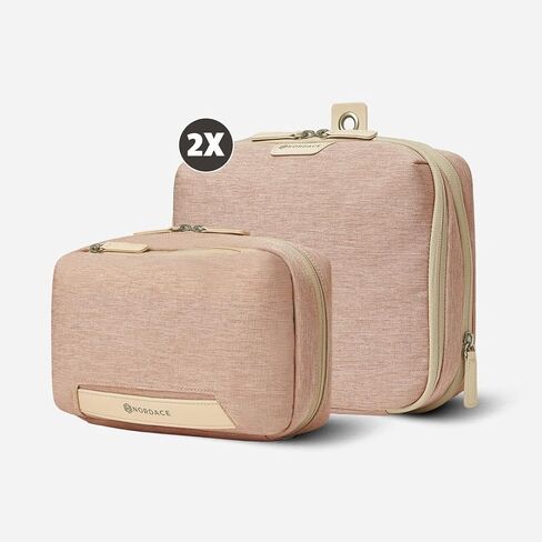 Nordace Travel Packing Organizers Set for Men and Women - 2x Packing Cubes & 1x Wash Pouch - Durable & Water Resistant (Beige-Brown) in Saudi Arabia