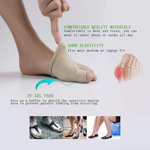 Bunion Corrector and Bunion Relief Sleeve with Gel Relief Pads, 2 Pair Orthopedic Bunion Corrector Brace Protector Bootie Toe Separator for Men Women Hallux Valgus at Day (2 Pair Bunion Corrector) in Saudi Arabia