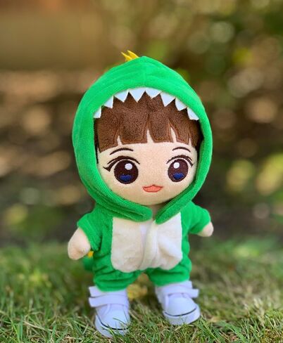 20cm Plush Doll Clothes. Black Hoodie & Blue Jeans, Two Pieces Set. Clothes Only. Plush Doll Is Not Included in Kuwait