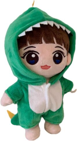 20cm Plush Doll Clothes. Black Hoodie & Blue Jeans, Two Pieces Set. Clothes Only. Plush Doll Is Not Included in Kuwait
