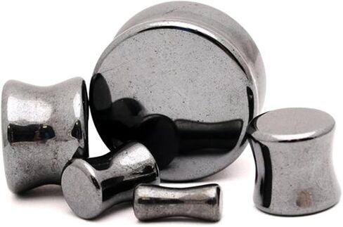 مجوهرات الجسم من المعادن الغامضة - مقابس حجر الهيماتيت - 3/4 بوصة - 19 ملم - تباع كزوج in Kuwait