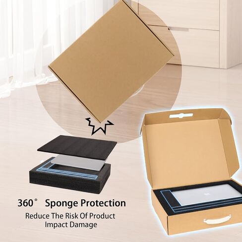 Laptop Shipping Box for up to 17 Inches, Laptop Boxes for Packaging Small Business, Mailer Corrugated Cardboard Boxes with Foam in Saudi Arabia