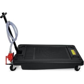 Stark USA 65040 Oil Drain Container 17 Gallon w/Pump and Hose Low Profile Truck Car Drainer Pan Portable Tank Pump Container