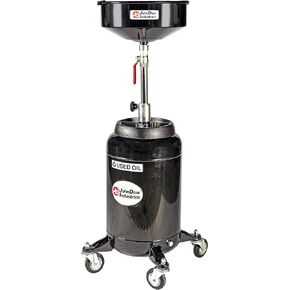 JohnDow Industries JDI-16DC-E 16 Gallon Pump-Assist Portable Oil Drain, 16 inch Diameter Funnel, Adjustable Funnel Height of 44 in. to 66 in.