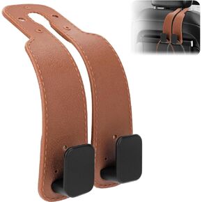 Purse Hook for Car，Upgraded 2 in 1 Car Hooks for Purses and Bags Cute，Universal Car Purse Hook, Rubber + Alloy Purse Holder for Car (Black-2 Pack)