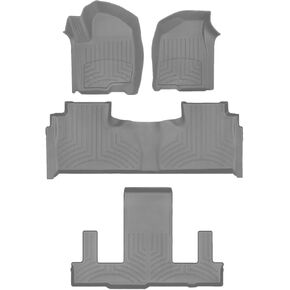 WeatherTech FloorLiner HP Custom Fit Floor Mats for Escalade, Escalade-V, Yukon, Tahoe (2nd Row Bucket Seating) - Full Set (441632-1-2-3IM), Black