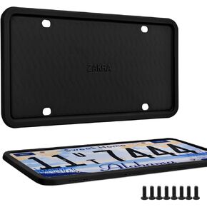 License Plate Frames,2 Pack Silicone License Plate Frames,Premium Silicone Material, Rust-Proof,Rattle-Proof,Weather-Proof.(Black)