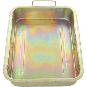 Oil Drain Pan, Galvanized Oil Drip Tray Pan Professional Metal Oil Drain Container Universal Auto Repair Tool for Vehicle, ching Under Planters Barbecues(640x440x105mm/25.2x17.32x4.13in)
