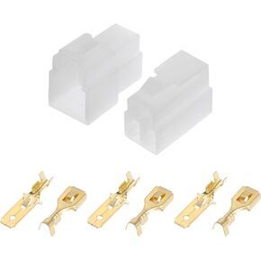 3 Pin Car Electrical Wire Connector Plug Kits Waterproof 6.3 Series Male Female Cable Terminal Housing Plastic Copper White