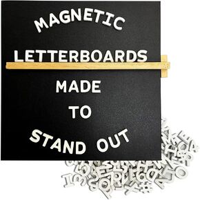 Magnetic Letter Boards - Changeable Letterboard - Rich Wood Finish - Room/Office/Home Decor Signs (10x10 inch, Smoke)