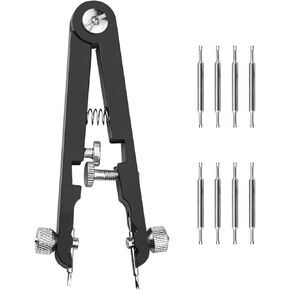 Watch Spring Bar Plier Tool, 6825 Watch Bracelet Remover with 10 Tips Pins, Aluminum Alloy Watch Strap Adjuster Tool for Watch Wrist Bands Strap Removal Repair Fix